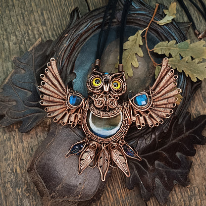 Statement Owl amulet necklace 🦉🪶