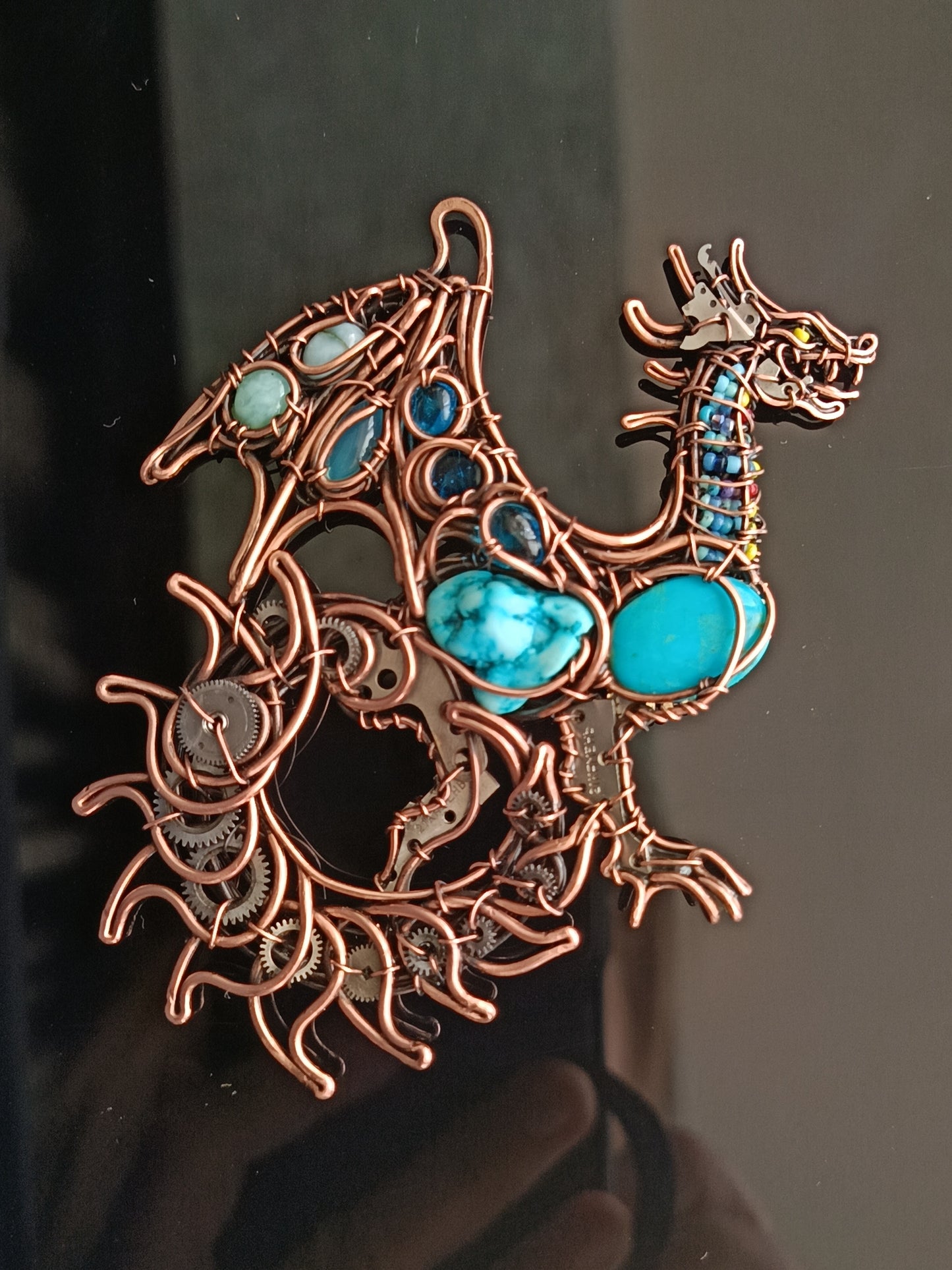Blue sky dragon necklace