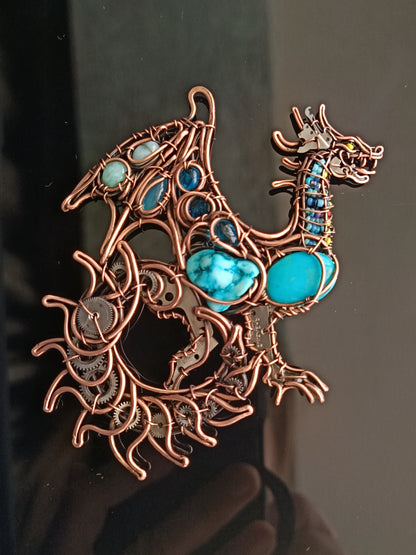 Blue sky dragon necklace