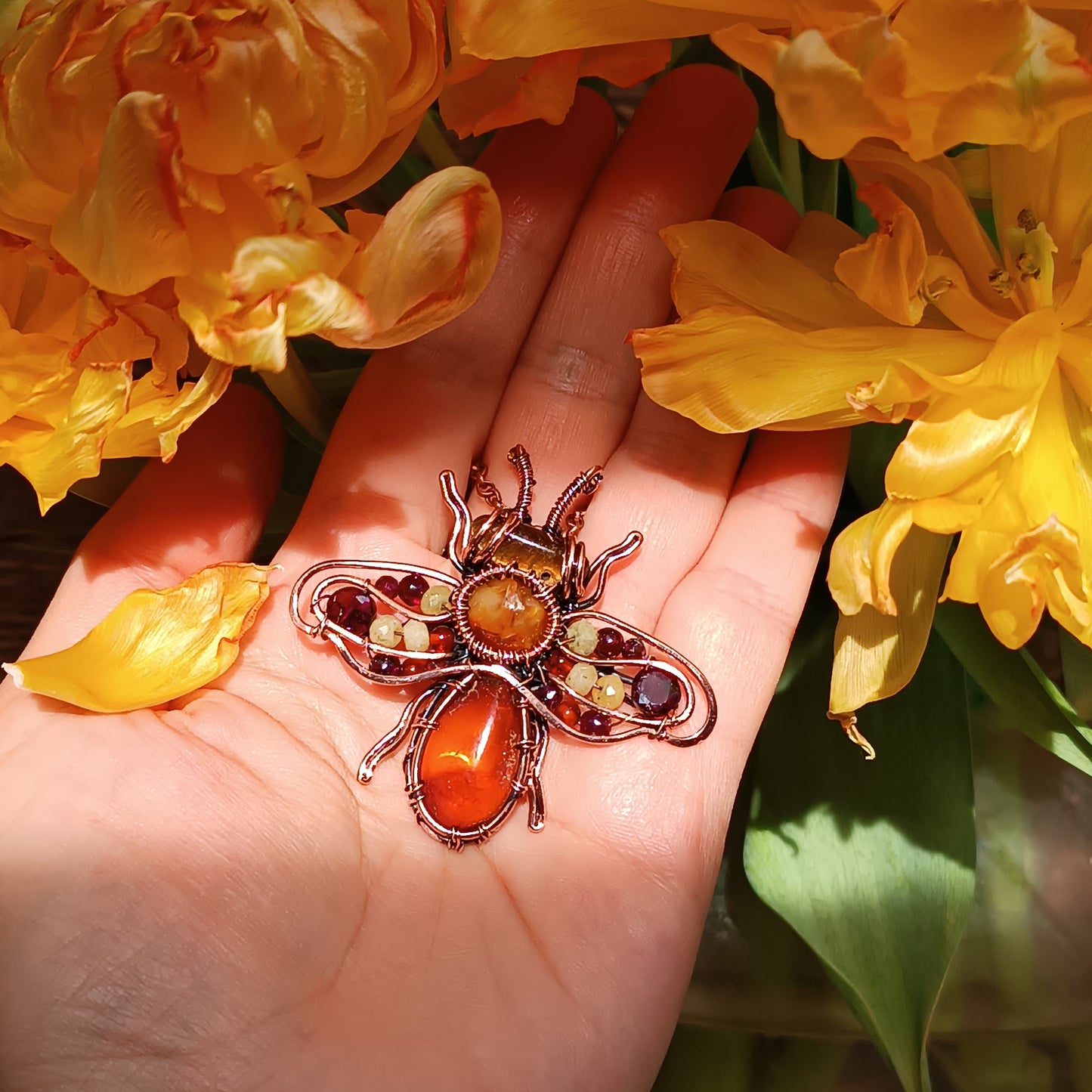 For Gwendolyn. Final payment.Sunny honey bee pendant