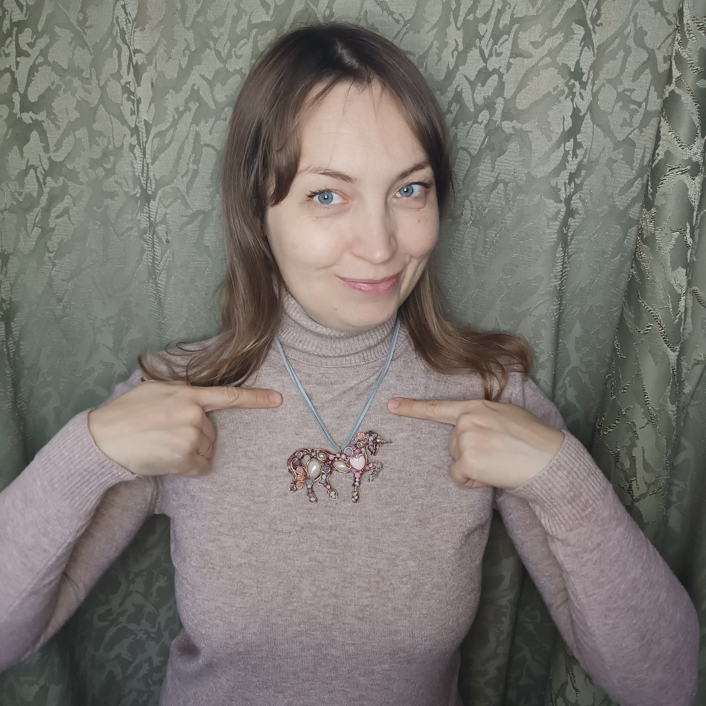 Pink unicorn pendant. Absolutely one of a kind!