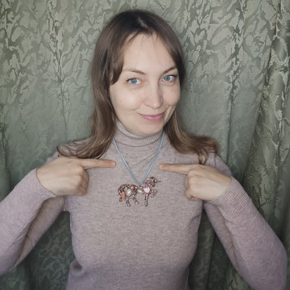 Pink unicorn pendant. Absolutely one of a kind!