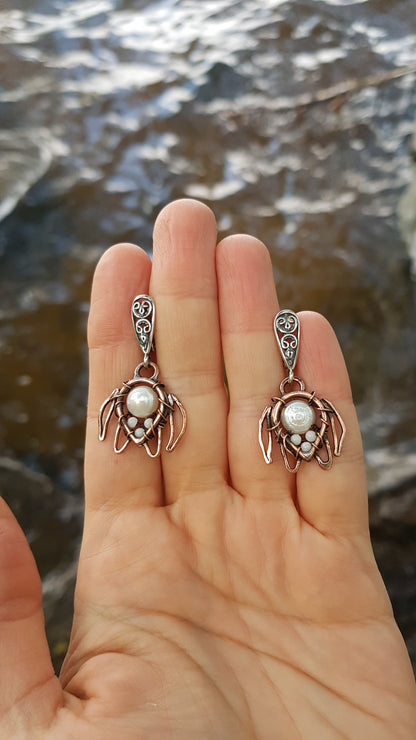 White sea turtle earrings