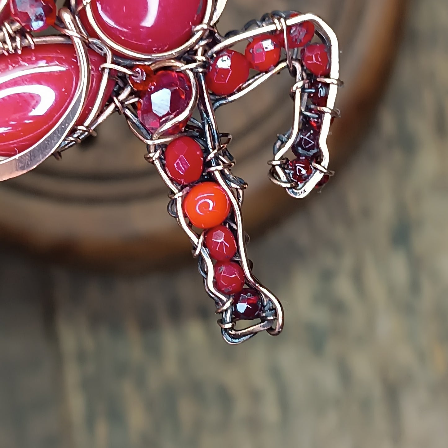 Red fire horse necklace/pin (two in one)