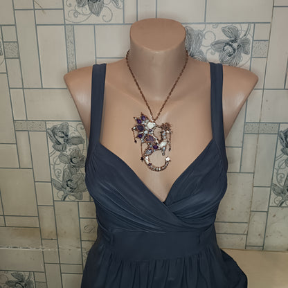 Amethyst night Stars catcher. Dragon necklace.