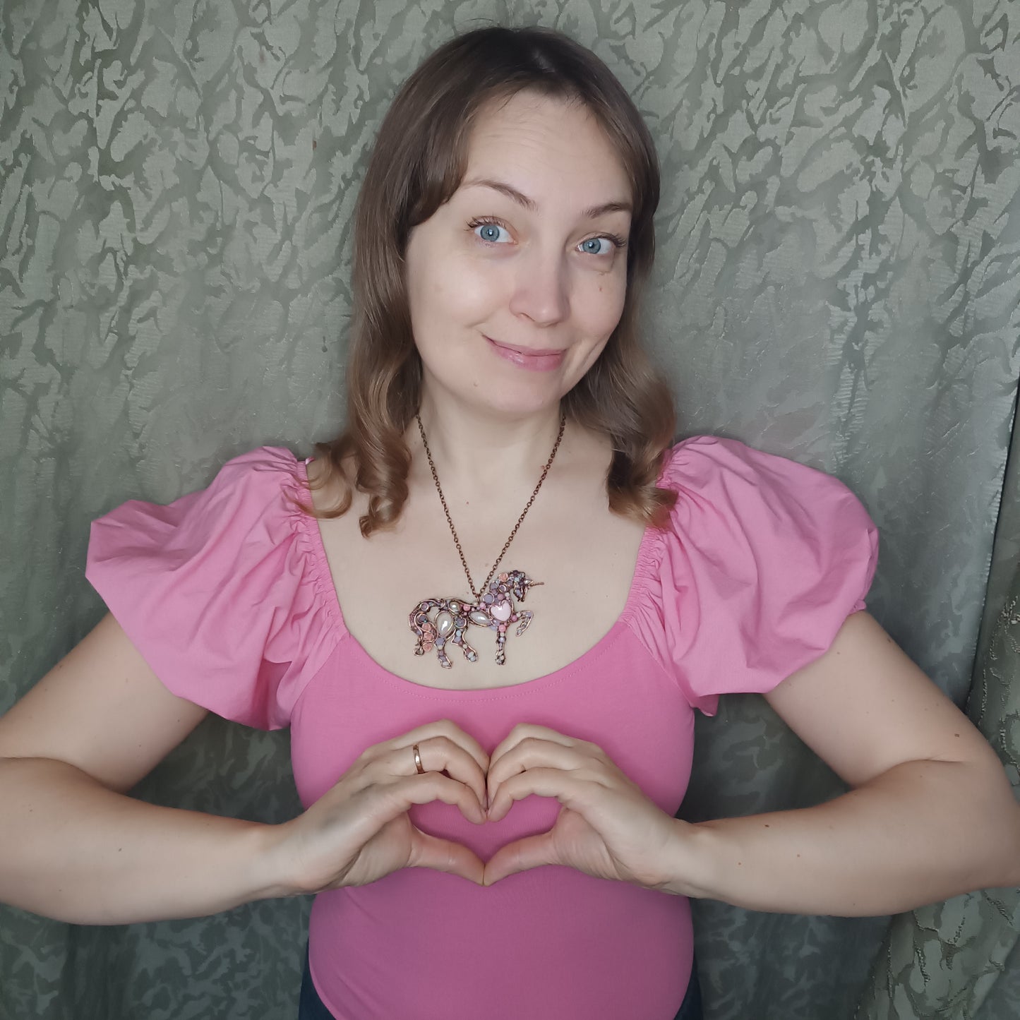 Pink unicorn pendant. Absolutely one of a kind!