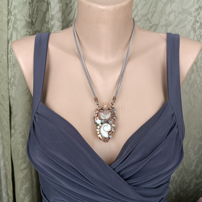 Heart of the ocean. Reversible vial necklace