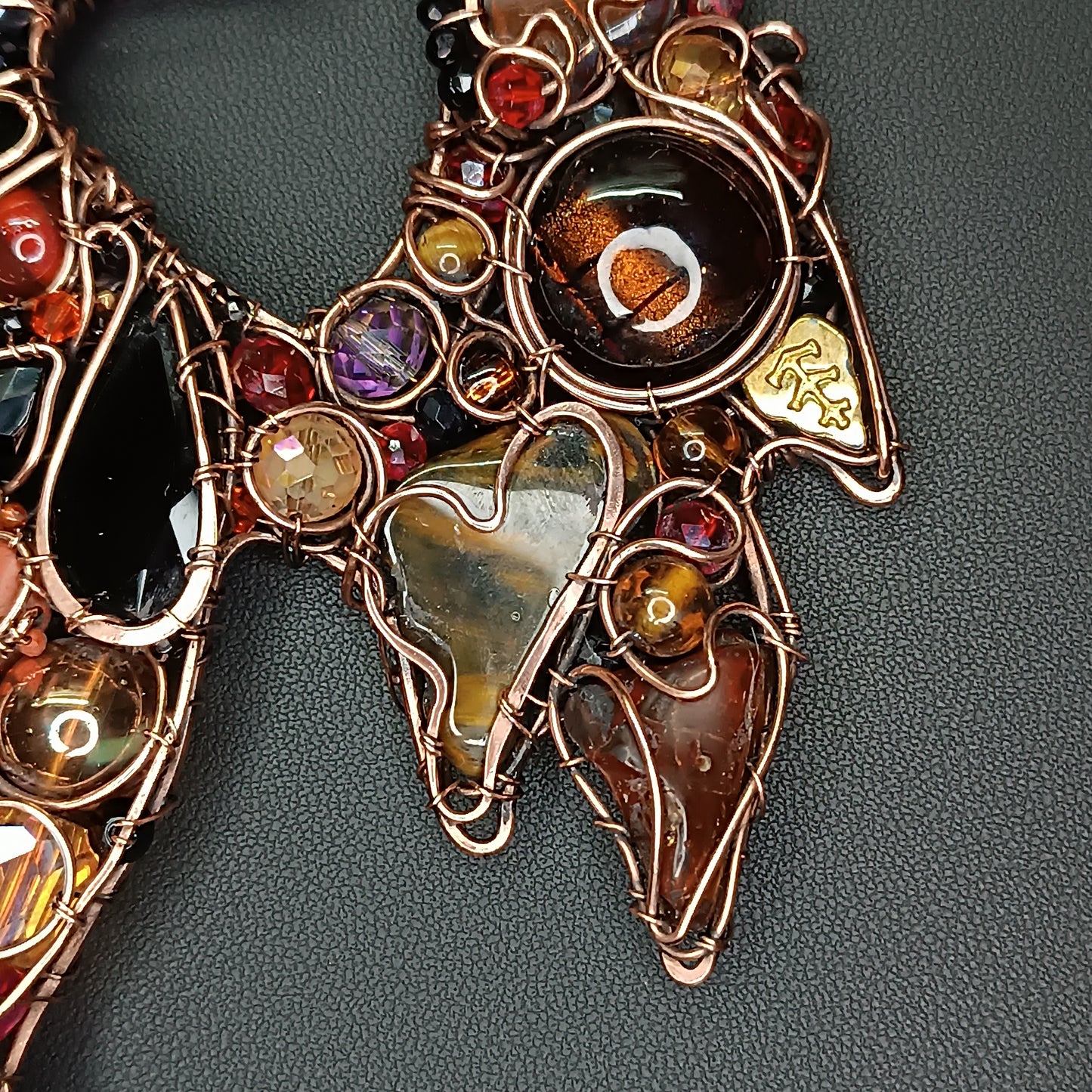 Fire dragon statement necklace