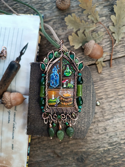 "Forest shaman"🌿🦊Wearable art necklace.