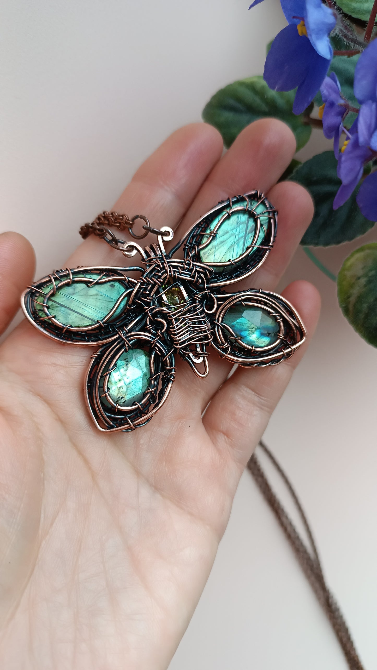 For Jacki. Copper butterfly necklace.