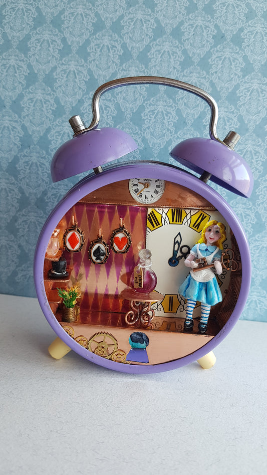 Night lamp clock miniature diorama.