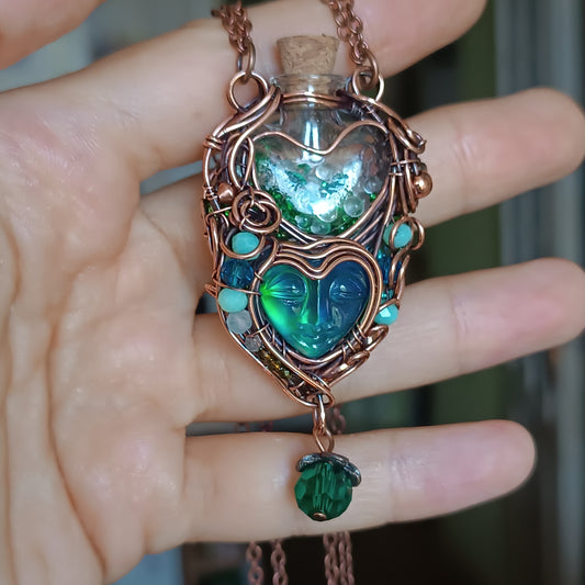 Aurora fairy. Vial necklace