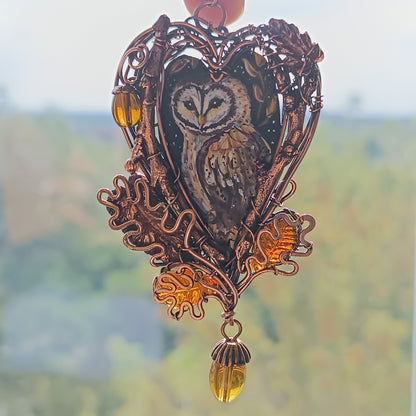 Owl in the hollow necklace