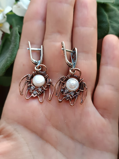 White sea turtle earrings