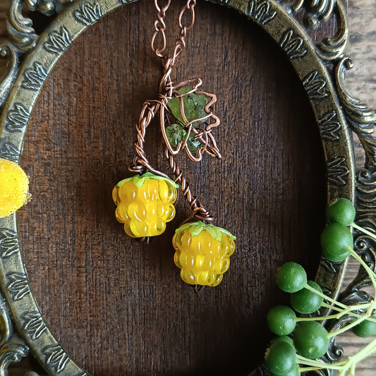 Yellow raspberry pendant