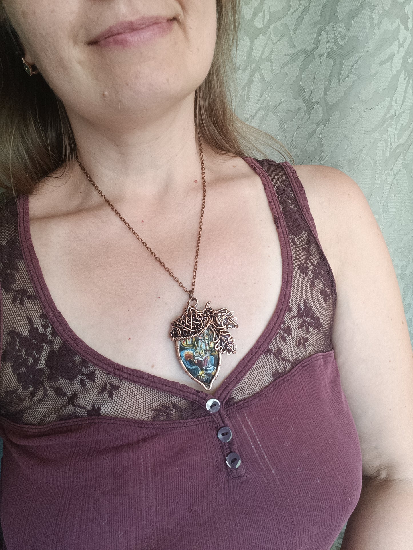 Squirrel's house necklace