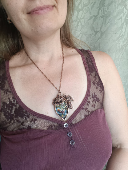 Squirrel's house necklace