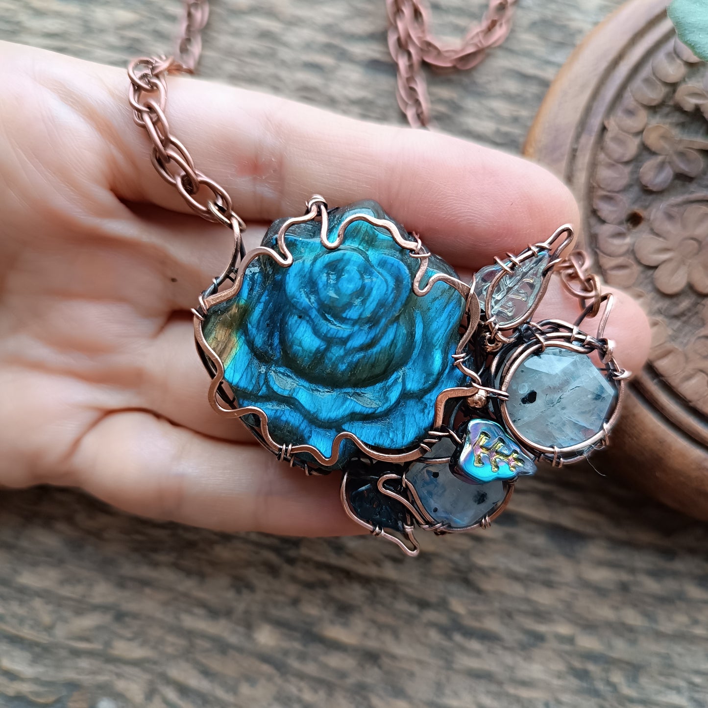 Blue rose in the moonlight.