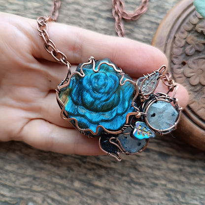 Blue rose in the moonlight.