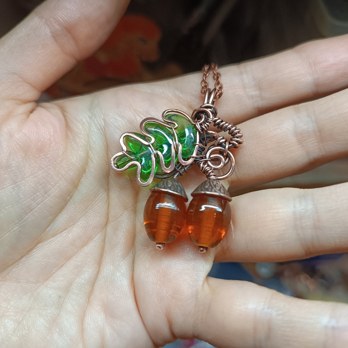Oak and acorns SET (pendant plus earrings) 🍂