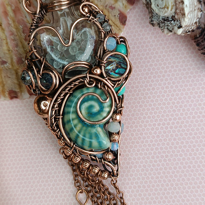 Seashell symphony. vial necklace