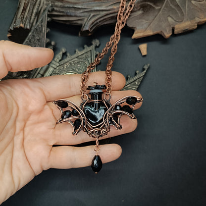 Bat vial necklace