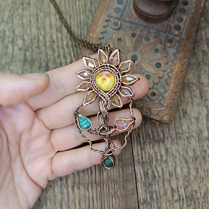 Sunflower necklace