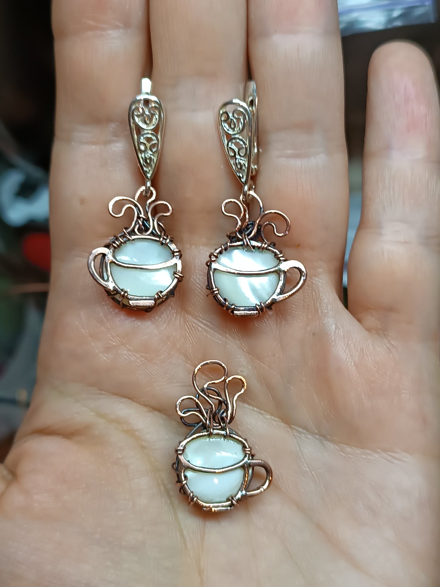 For Debbie. Cup earrings.