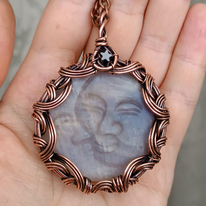Sun and moon necklace