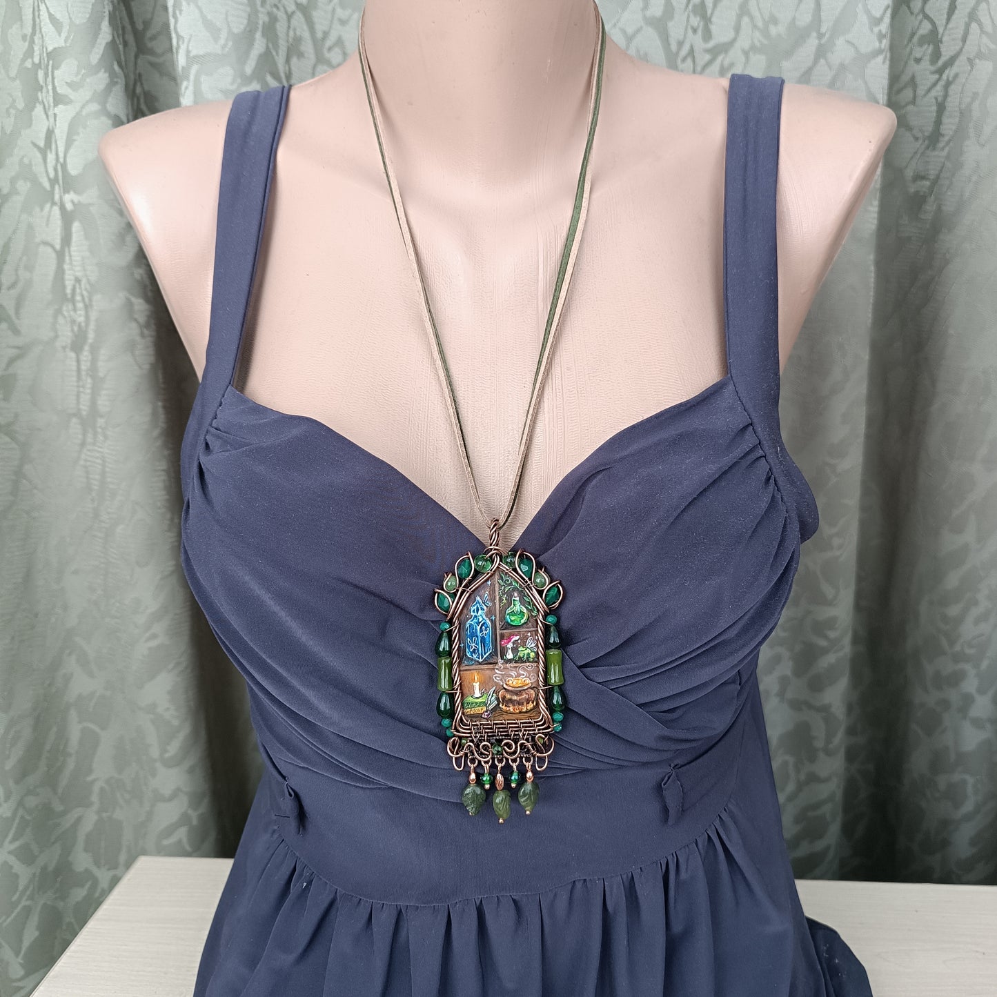 "Forest shaman"🌿🦊Wearable art necklace.