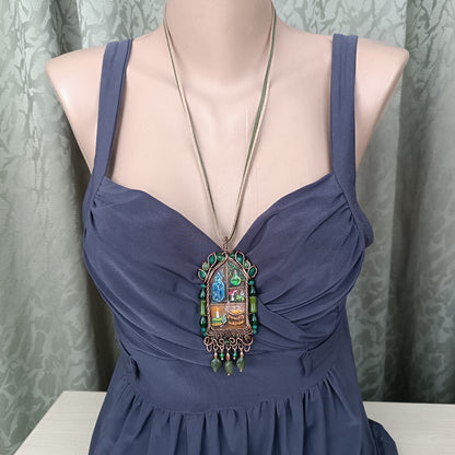 "Forest shaman"🌿🦊Wearable art necklace.