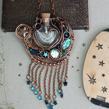 Love you to the moon and back. Vial necklace