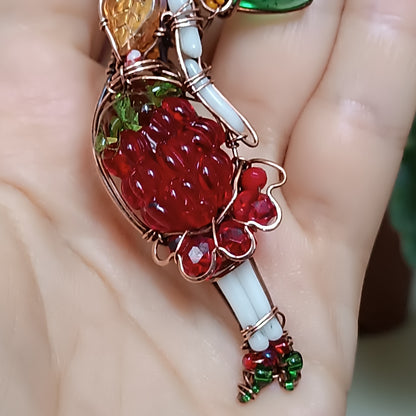 Sweet raspberry fairy pendant