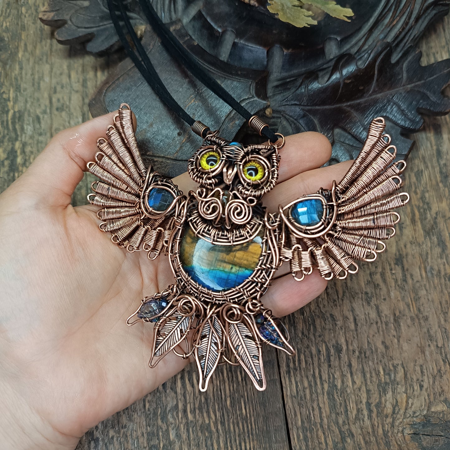 Statement Owl amulet necklace 🦉🪶
