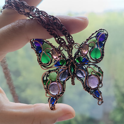 Wild grapes garden butterfly necklace 🍇🦋