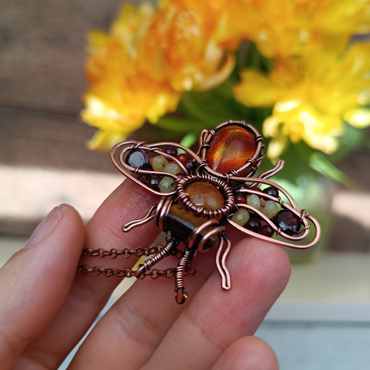 For Gwendolyn. Final payment.Sunny honey bee pendant