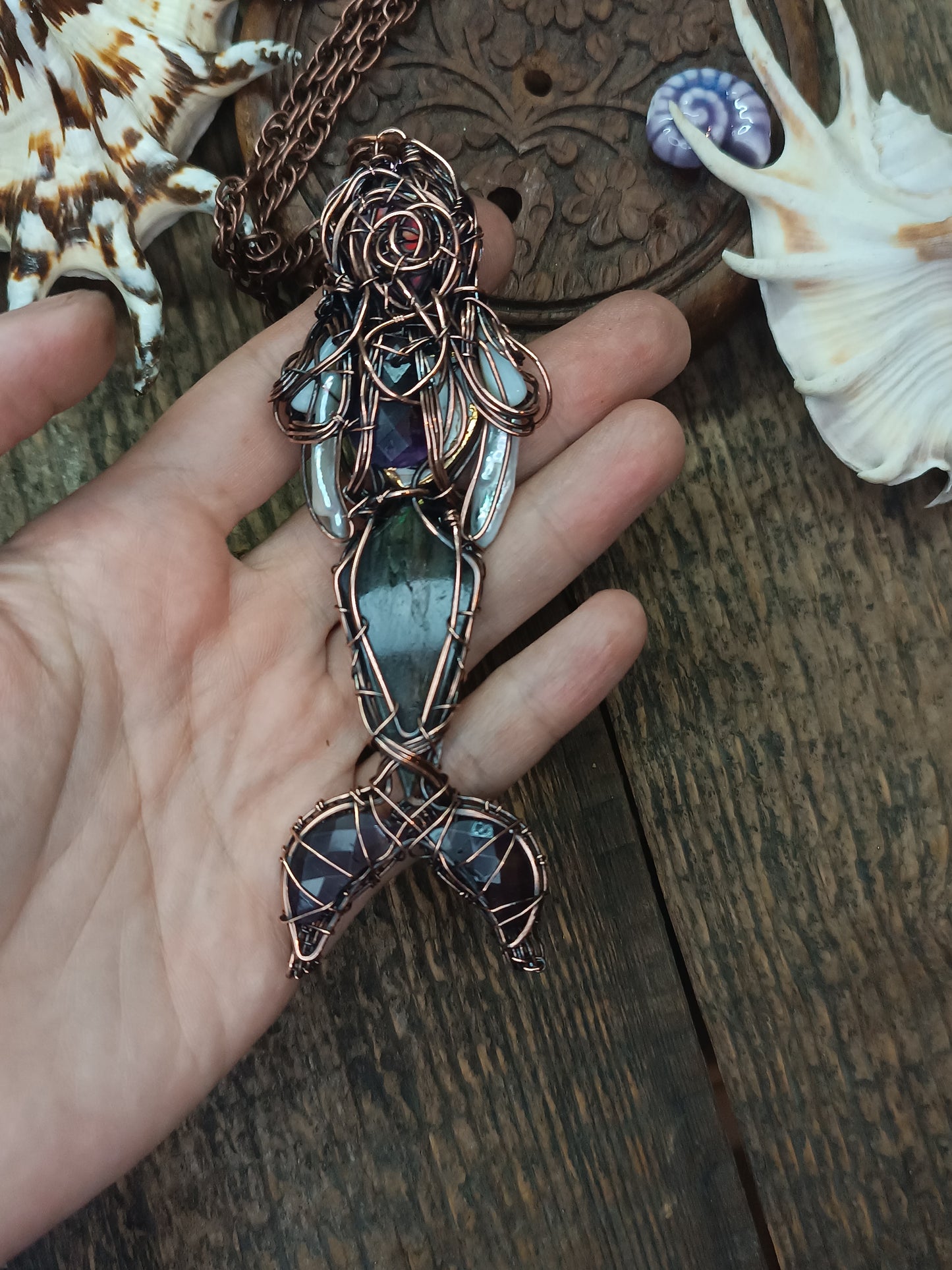 Aurora mermaid necklace🧜💜