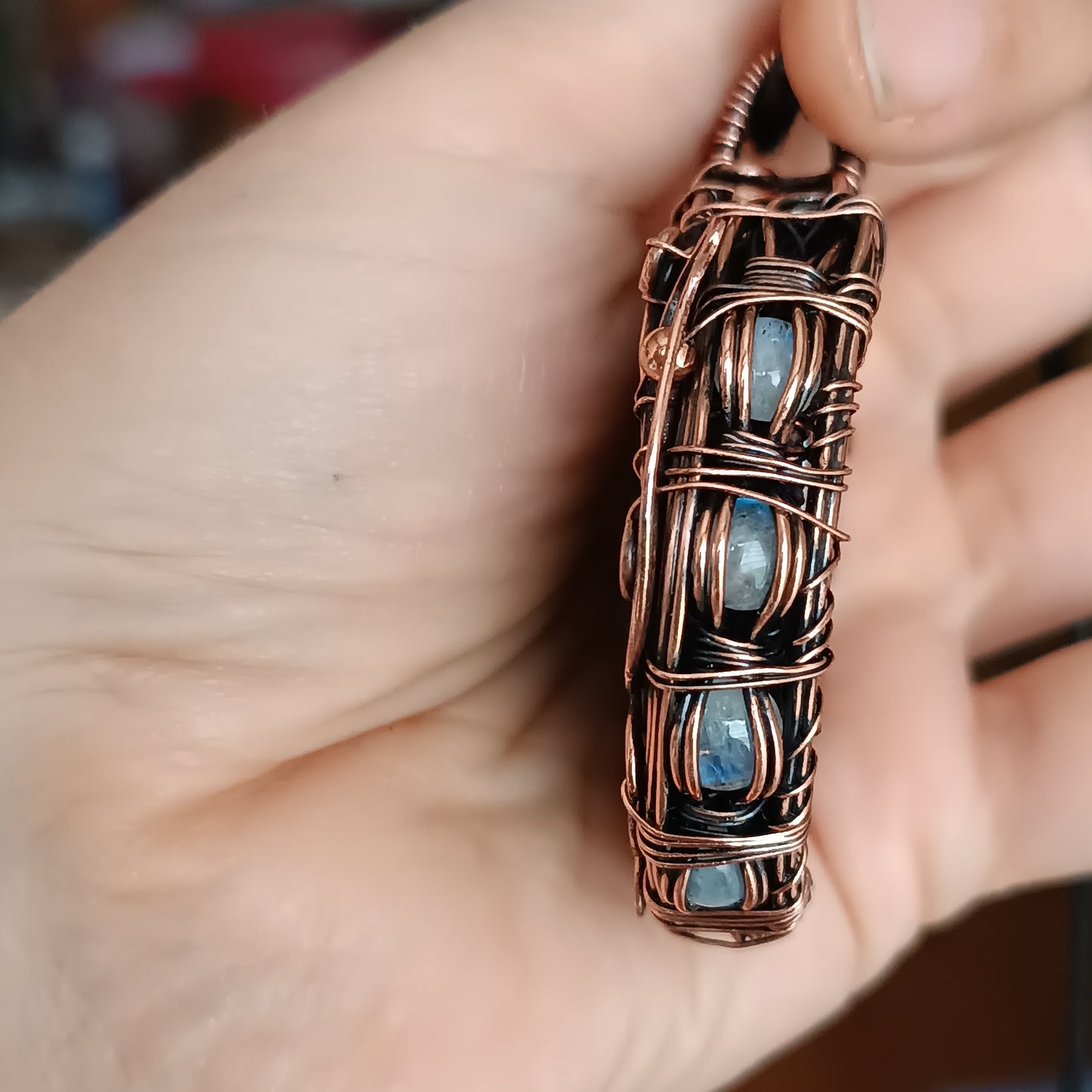 Regal lion. Blue labradorite necklace