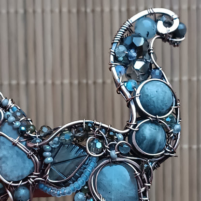 Grey kitty brooch/pendant. (2 in 1)