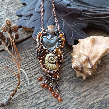 Beaded autumn necklace