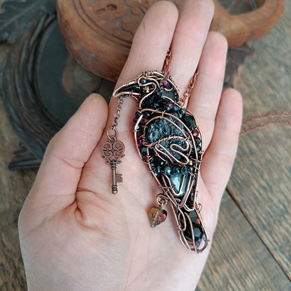 Secret keeper. Raven necklace