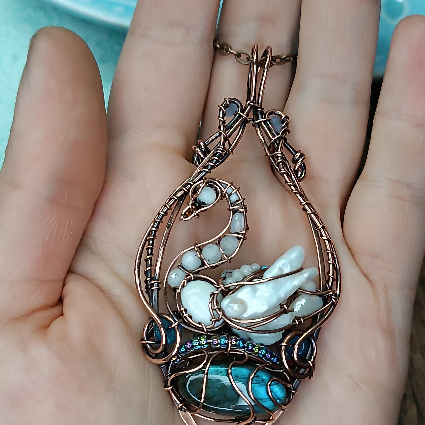 White swan necklace