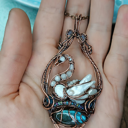 White swan necklace