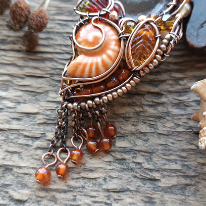 Beaded autumn necklace