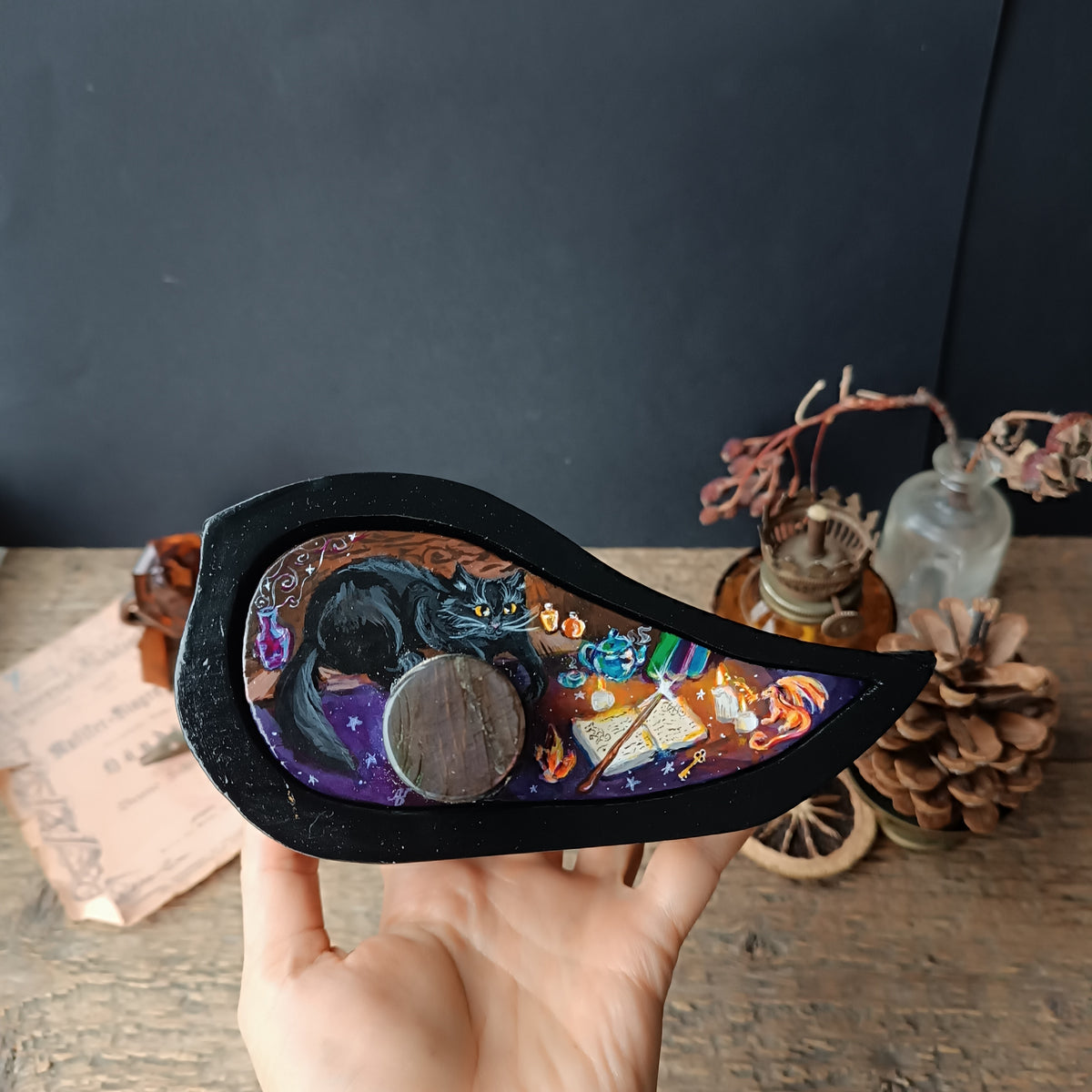 "Magic Halloween". Jewelry box for your secrets and trinkets 🐈‍⬛🐉🔮