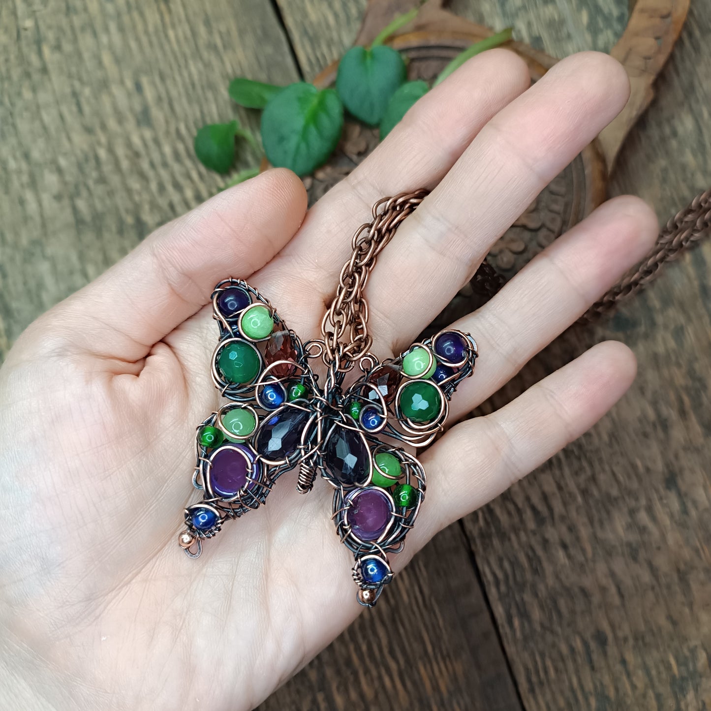 Wild grapes garden butterfly necklace 🍇🦋