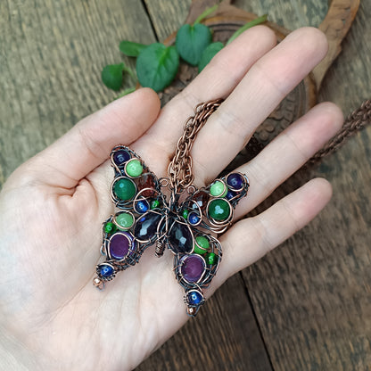Wild grapes garden butterfly necklace 🍇🦋