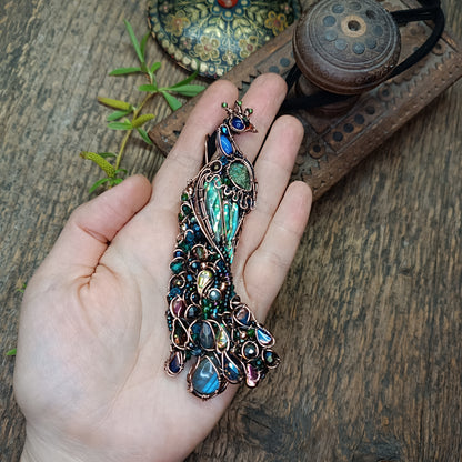 Peacock necklace