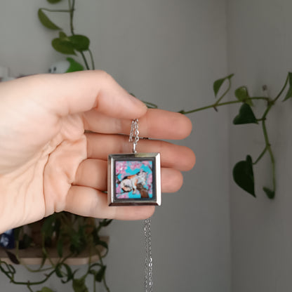 Sakura cats enjoying life🌸Hand painted pendant