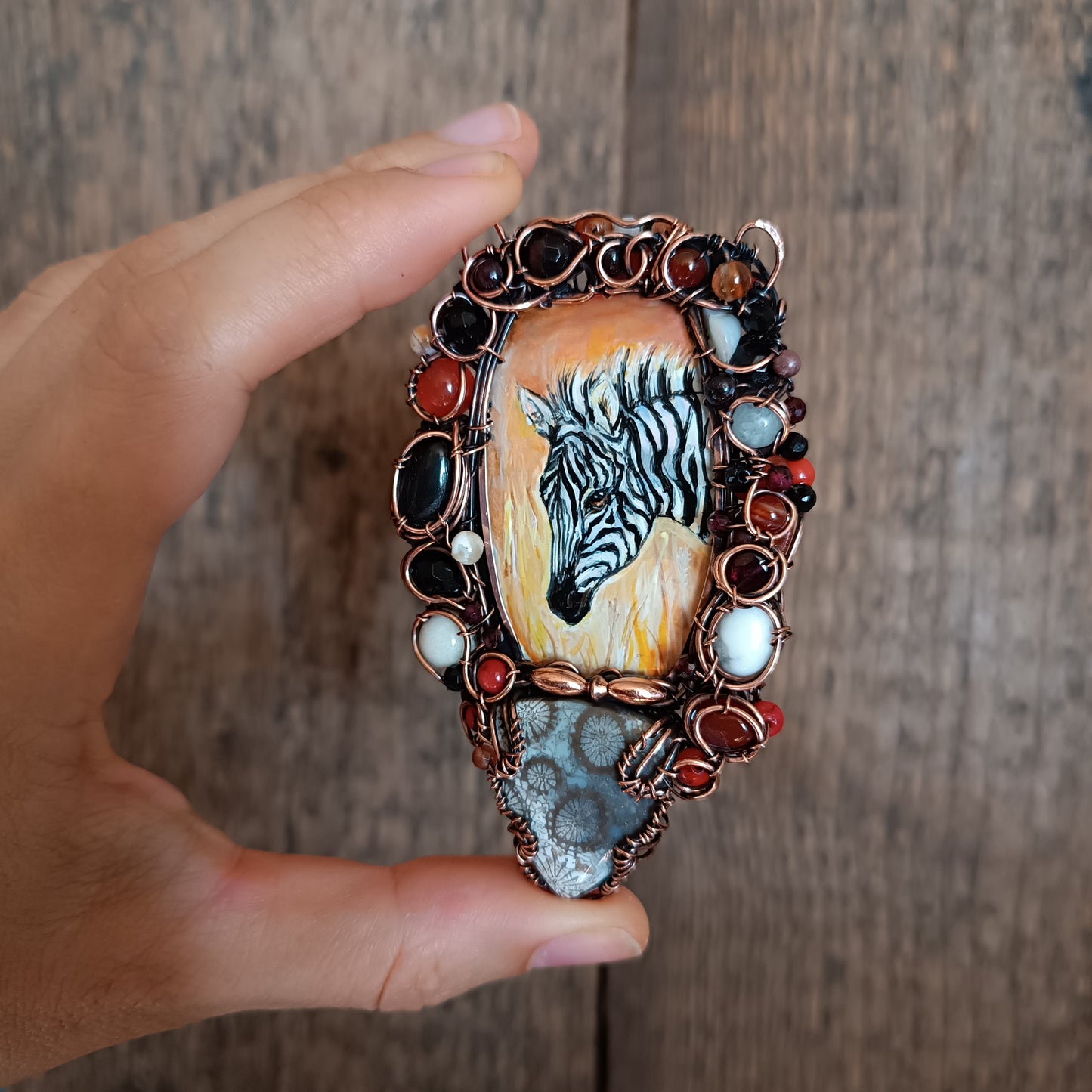 For Cheri. Custom necklace🦓